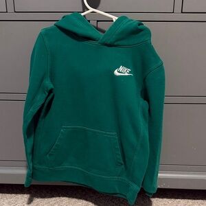Nike True Green Kids Hooded Sweatshirt with White Logo